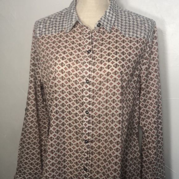 Seven XL women’s Cotton long sleeve Blouse western Boho - Picture 5 of 9